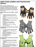Klein Tools Leather and Touchscreen Gloves