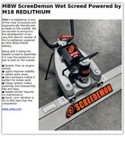 MBW ScreeDemon Wet Screed Powered by M18 REDLITHIUM