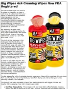Big Wipes 4x4 Cleaning Wipes Now FDA Registered