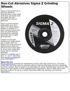Rex-Cut Abrasives Sigma Z Grinding Wheels
