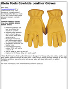 Klein Tools Cowhide Leather Gloves