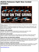 Makita Releases Eight New Corded Grinders