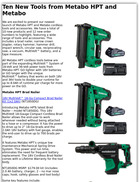 Ten New Tools from Metabo HPT and Metabo