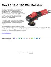 Flex LE 12-3 100 Variable Speed Wet Polisher