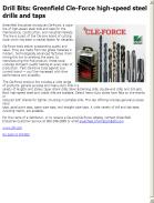 Greenfield Cle-Force high-speed steel drills and taps