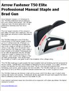 Arrow Fastener T50 Elite Professional Manual Staple and Brad Gun