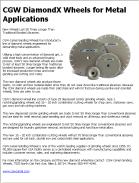 CGW DiamondX Wheels for Metal Applications