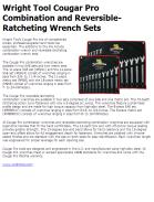 Wright Tool Cougar Pro Combination and Reversible-Ratcheting Wrench Sets