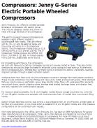 Jenny G-Series Electric Portable Wheeled Compressors