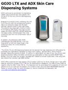 GOJO LTX and ADX Skin Care Dispensing Systems