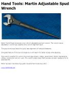 Martin Adjustable Spud Wrench