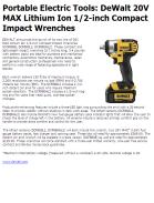 DeWalt 20V MAX Lithium Ion 1/2-inch Compact Impact Wrenches