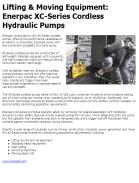 Enerpac XC-Series Cordless Hydraulic Pumps