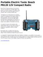 Bosch PB120 12V Compact Radio