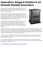 Generators: Briggs &amp; Stratton 8-10 kilowatt Standby Generators ...