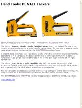 Hand Tools: DEWALT Tackers - Contractor Supply Magazine