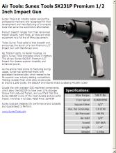 1/2" Premium Impact Gun W/ 2" Anvil Sunex Tools SX231P-2 