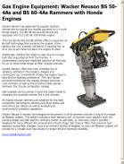 Wacker Neuson BS 50-4As and BS 60-4As Rammers with Honda Engines