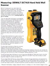 Measuring: DEWALT DCT419 Hand Held Wall - Contractor Supply Magazine