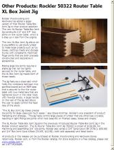 Other Products: Rockler 50322 Router Table XL Box Joint Jig