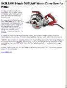 SKILSAW 8-inch OUTLAW Worm Drive Saw for Metal