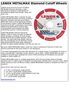 LENOX METALMAX Diamond Cutoff Wheels
