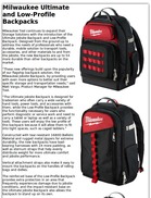 Milwaukee Ultimate and Low-Profile Backpacks