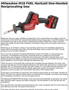 Milwaukee M18 FUEL Hackzall One-Handed Reciprocating Saw