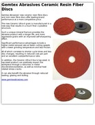 Gemtex Abrasives Ceramic Resin Fiber Discs
