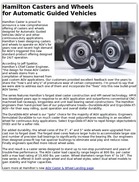 Hamilton Casters and Wheels for Automatic Guided Vehicles
