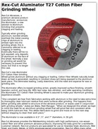 Rex-Cut Aluminator T27 Cotton Fiber Grinding Wheel