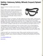 Gateway Safety Wheelz Impact/Splash Goggles