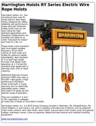 Harrington Hoists RY Series Electric Wire Rope Hoists