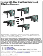 Metabo SDS-Max Brushless Rotary and Chiseling Hammers
