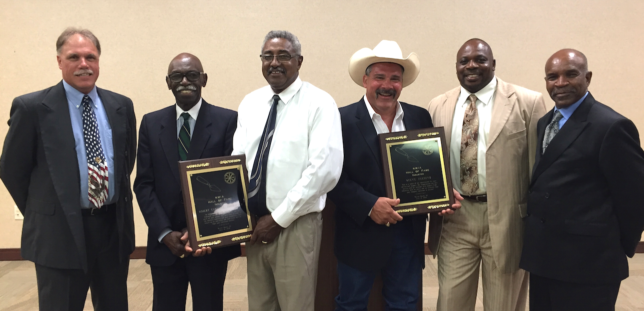 Steven Fechino (third from the right) was inducted into the National Masonry Instructors Association (NMIA) Hall of Fame as the Industry Member.