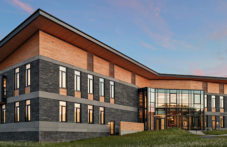 The R.W. Kern Center is a certified Living Building at Hampshire College in Amherst, Mass., that operates net-zero energy, water, and waste, and was built without Red List chemicals in construction and materials to help protect the health of workers. One of only 30 certified living buildings worldwide, the Kern Center doubles as an educational lab for the study of its advanced green systems and performance.