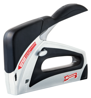 The Arrow T50 Elite staple gun is one of the first manual tackers on the market capable of firing up to a 1” (25mm) brad nail. 