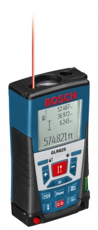 The Bosch GLR 825 laser range finder. 