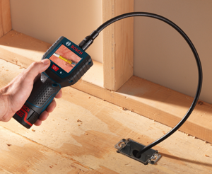 The dark, inner recesses of utility boxes, pipes, and duct work are now easier than ever to view thanks to the new Bosch PS90 12V Max Inspection Camera. 