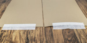 Adhesion Test – Builder Board Breathable Tape shown on the left and the other brand on the right.