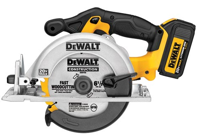 The new 20 Volt MAX Lithium Ion Circular Saw (DCS391L1 features a lightweight magnesium shoe, optimized handle design, a powerful 460 Max Watts Out (MWO) 3,700-rpm motor that is 10 percent more powerful than previous DEWALT 6-½ inch cordless circular saws.