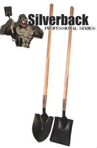 Kraft Tool Co. Silverback Series professional shovels includes round and square points, round and square drain spades, roofing/shingles as well as both an asphalt and aluminum scoops