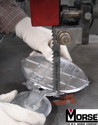 M.K. Morse M-Factor carbide tipped band saw blades for metal cutting.