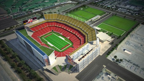 The new San Francisco 49ers stadium would seat 68,500 fans and be built in time for the 2014 NFL season.