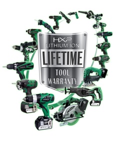 Hitachi is proud to offer an exclusive Lifetime Lithium Ion tool warranty to the original purchaser on HXP Lithium Ion cordless tools.