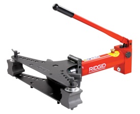 The new, easy-to-use RIDGID Manual Hydraulic Benders are designed for precise cold bending of standard gas pipe (DIN 2440), black steel schedule 40 (ASTM A53) pipe and stainless steel schedule 40 pipe.