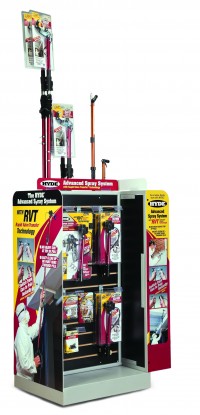 The new Hyde Tools merchandiser measures 23x27 inches and stands 55 inches tall. 