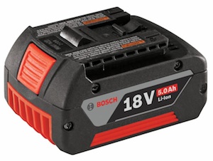 The Bosch BAT621 5.0 Ah battery is built with low-resistance high capacity battery cells which increases capacity over Bosch's 4.0 Ah batteries by 25 percent.
