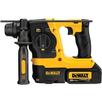 The new dewalt 20 Volt MAX Lithium Ion SDS rotary hammer (DCH213L2) drills up to 20 percent more holes per charge than existing DEWALT offerings.