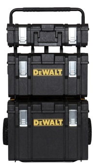 For serious haulage, look no further than the TOUGHSYSTEM storage solution. This unique system is comprised of three modular storage units (DWST08201, DWST08203 and DWST08204) and metal carrier (DWST08210) for the ultimate in jobsite organization.